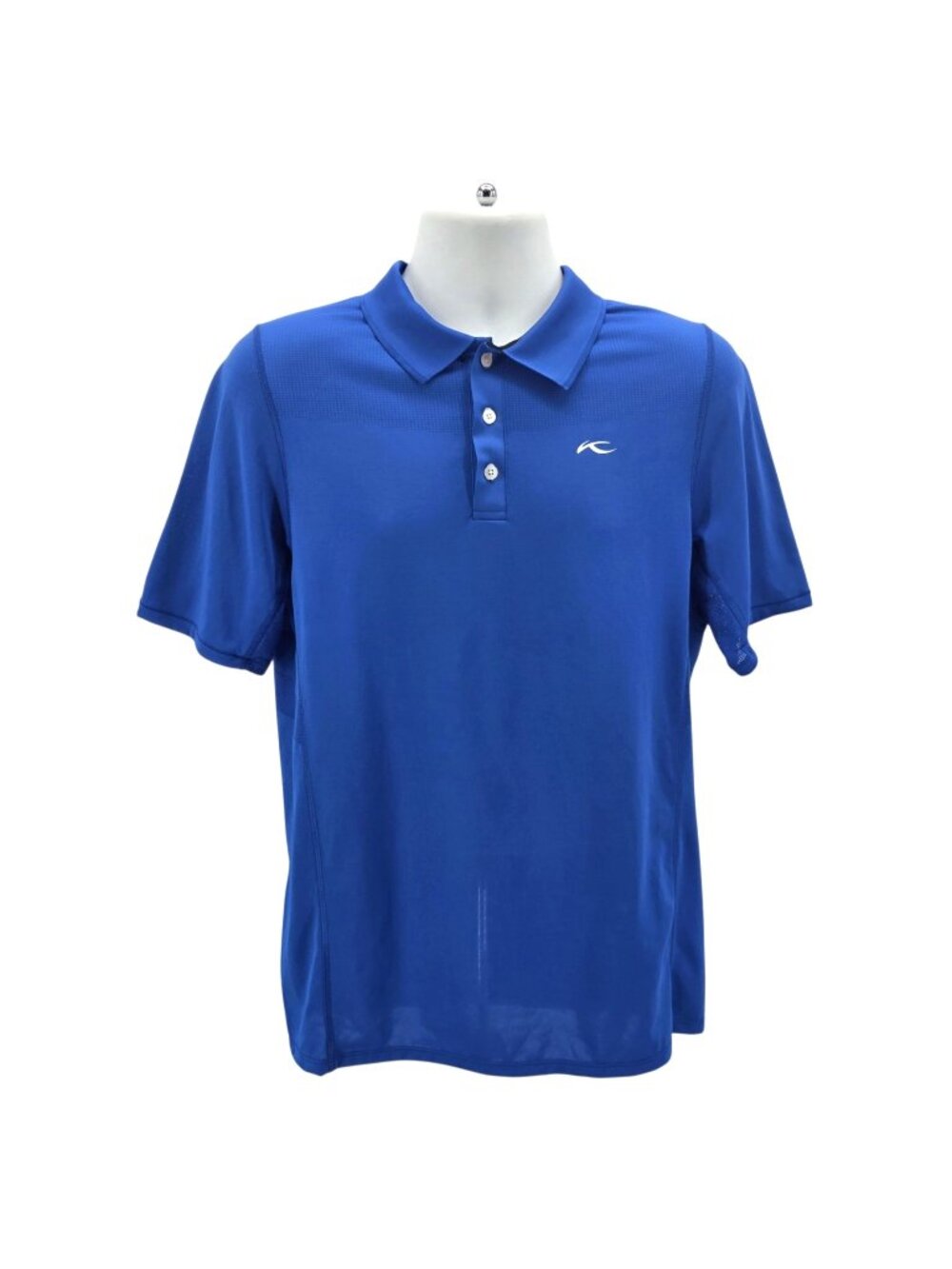KJUS Golf Mens Large Polo Shirt Golf Performance Logo Seapoint Blue Collared